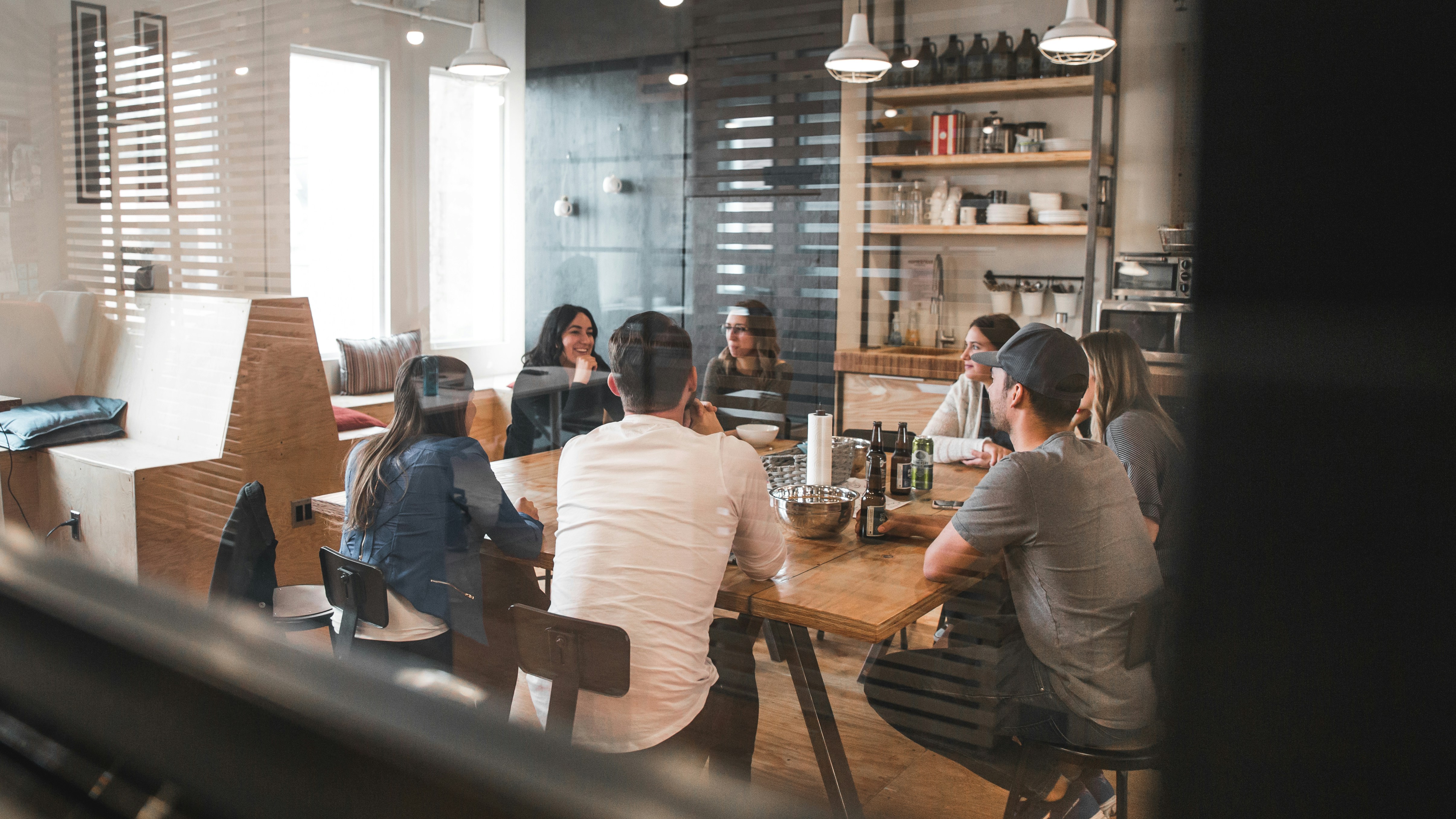 Diverse team collaborating on AI strategy planning